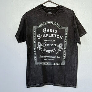 Chris Stapleton T Shirt Large Black Smooth As Tennessee Whiskey Tee Damaged
